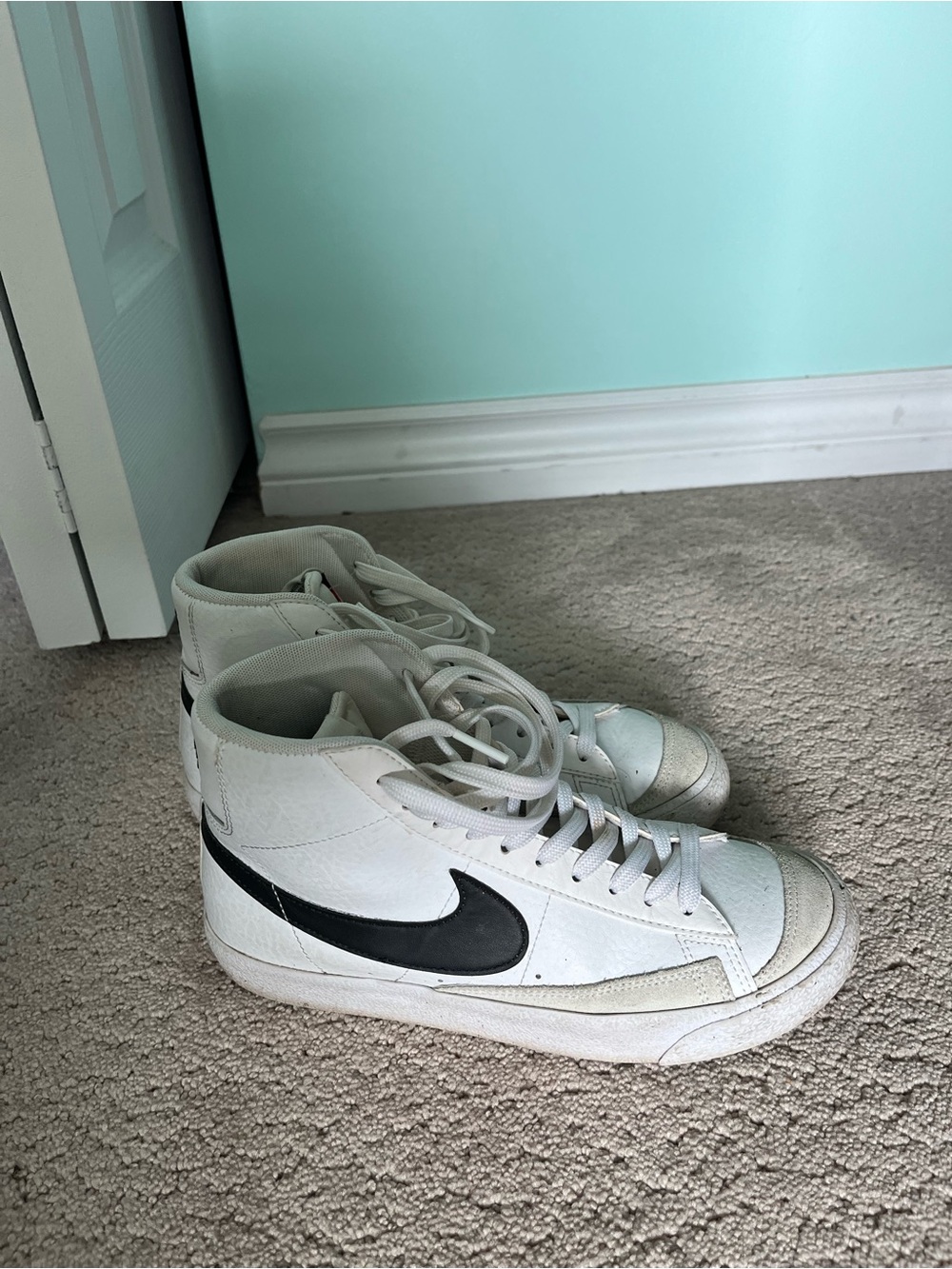 Nike White High-Top Blazers